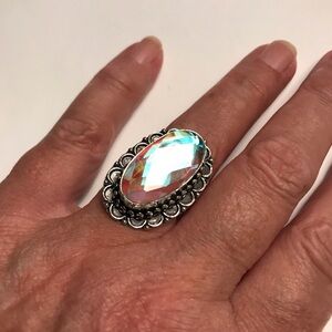 Rainbow Fire Topaz Stamped 925 Sterling Silver Ring